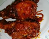 A picture of step 6 of Honey and ketchup glanced chicken drumsticks.