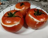 Foto del paso 4 de la receta: Tomates rellenos de ajo blanco y atún. #singluten