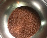 A picture of step 1 of Haalim laddoos (Garden cress seed laddoos).