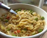 A picture of step 3 of Matar Maggie Masala.