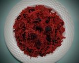 A picture of step 12 of Beetroot Biryani pulao.