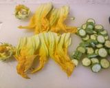 A picture of step 1 of Saffron, zucchine (with flowers) and speck risotto.