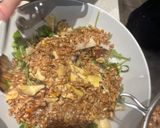 A picture of step 4 of Farro salad with artichoke and sun-dried tomatoes.