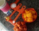 A picture of step 1 of Mixed fruit juice(carrot,mango,ginger).
