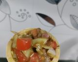 A picture of step 5 of Cone chatpata potato chat.