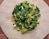 A picture of step 5 of Stuffed Bajri rotlo with spring onions and methi.