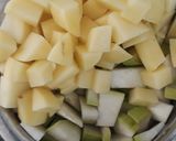 A picture of step 1 of Shivratri special Lauki aur aloo ki sabji.