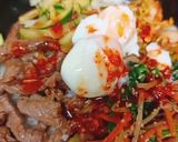 A picture of step 3 of Namul (Korean vegetables).