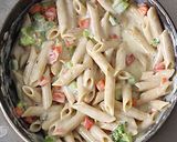 A picture of step 11 of White sauce pasta (veg).