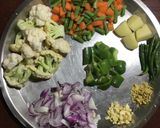 A picture of step 1 of Winter Vegetable Pulao.