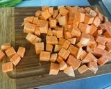A picture of step 7 of Sweet Potato with Green Bell Pepper and Tomatoes in Fruity Sauce.