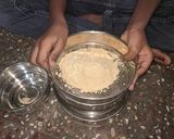 A picture of step 1 of Ghee Mysore pak.