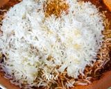 A picture of step 5 of Tomato Rice with a twist.