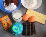 Une image de l'étape 1 de Muffins chocolat, coeur chocolat blanc.