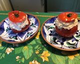 Une image de l'étape 8 de Tomates cœur de bœuf farcies fromage frais de brebis,pistaches et épices.