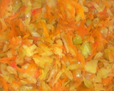 A picture of step 2 of Noodles with spring roll filling.