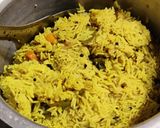 A picture of step 5 of Maharashtrian style masala bhaat.