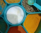A picture of step 8 of Kareele with roti.