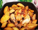 A picture of step 4 of Roast Chicken and Woodfire-Roasted Potatoes.