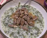 Hình bước làm 4 của món Cháo tim gà lá ngải cứu 🍵🍵
