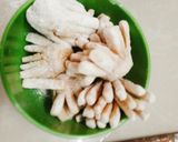 Hình bước làm 2 của món Nấm đùi gà chiên hoa cúc(món chay)