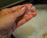 A picture of step 1 of Persian saffron rice pudding (Sholeh zard).