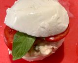 Foto del passaggio 5 della ricetta Burger di mozzarella, con tonno maionese capperi e basilico fresco