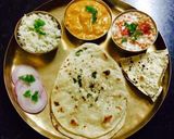 A picture of step 4 of Punjabi Dinner thali.