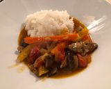 A picture of step 6 of Valentines Veggie Thai Red Curry.