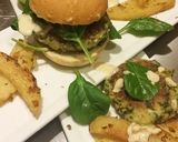 A picture of step 4 of Spinach, Chickpea and Feta Burger w/Lemon Tahini Dressing,,😚.