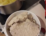 ,,Schab z groszkiem, patisonem i pieczarkami w sosie,, krok przepisu 4 zdjęcie