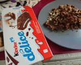 A picture of step 4 of Kinder Explosion Swiss Roll.