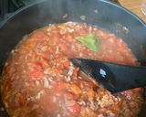A picture of step 3 of Spaghetti Bolognese 🍝.