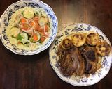 A picture of step 6 of California Farm Lamb Chops with Breaded Squash and Summer Salad.