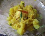 A picture of step 6 of Aloo posto (potato with Poppy seed paste).