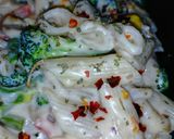 A picture of step 21 of White Sauce Pasta.