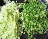 A picture of step 1 of Gujarati Snack Dudhi kothmir na Muthiya (swap methi to coriander).