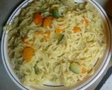 A picture of step 1 of Indomie with veggies and custard.