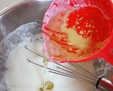 A picture of step 2 of Valentine's special Vanilla Chocolate Heart Cake / Zebra cake / Eggless cake.