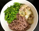 Hình bước làm 3 của món Bún gạo lứt+hoa thiên lý cháy tỏi+cải thảo xào ức gà (eat clean, ăn kiêng)