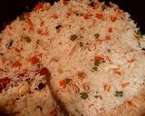 A picture of step 3 of Veg Pulav.