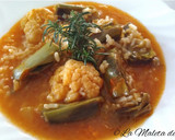 Foto del paso 9 de la receta: Arroz caldoso con alcachofas y coliflor