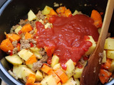 Guiso de carne con papa y zanahoria