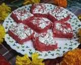 A picture of step 5 of Rose burfi.