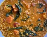 A picture of step 5 of WFH Lentil, spinach and sweet potato curry.