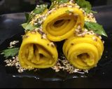 A picture of step 8 of खांडवी Khandvi.