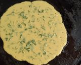 A picture of step 1 of Besan methi cheela chickpea flour and fenugreek chila.