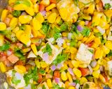 A picture of step 4 of Paneer Corn chaat.