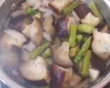 A picture of step 1 of My Creamy Asparagus, Aubergine & Stilton Soup. 😍.