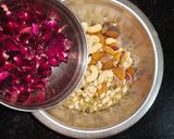 A picture of step 2 of Instant Saffron Thandai with Thandai Masala.